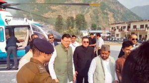 cm dhami in uttarkashi with Dr Meharban singh Bisht