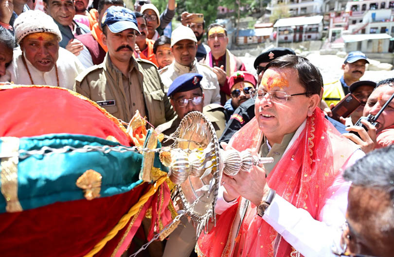 Pushkar Singh Dhami in Gangotri