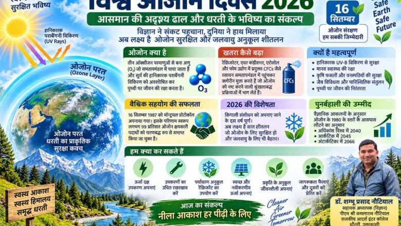 विश्व ओजोन दिवस 2026 : आसमान की अदृश्य ढाल और धरती के भविष्य का संकल्प